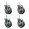 Service Caster 5 Inch Gray Polyurethane Wheel Swivel 58 Inch Threaded Stem Caster Set with Brake SCC SCC-TS20S514-PPUB-TLB-58212-4 - alternate 1